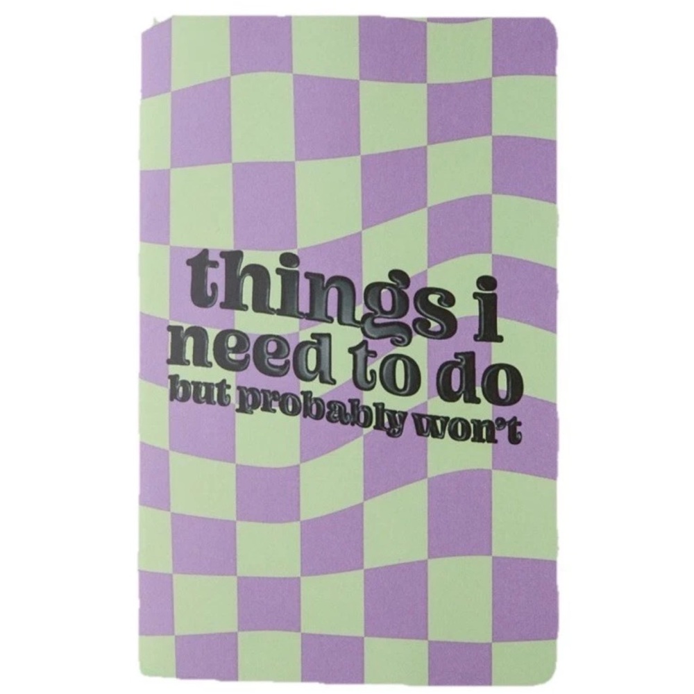 NEW UO Check Purple Lavender and Mint Notebook